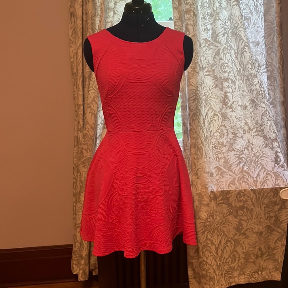 Aqua by Bloomingdales hot pink skater dress